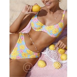 2 Piece Bikini Swimsuit Floral Print